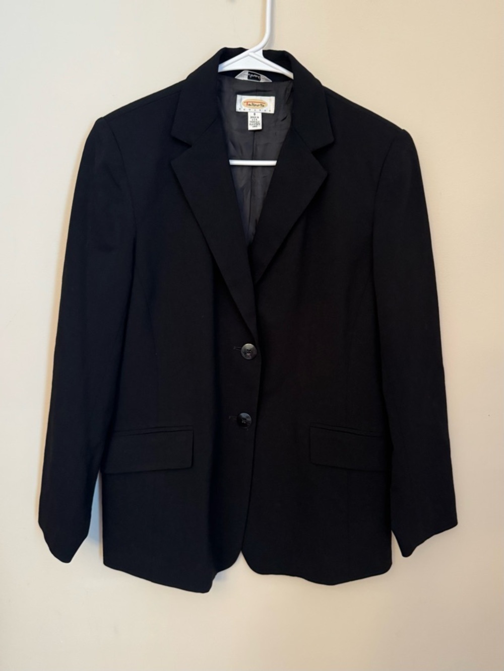Vintage Talbots Black Wool Blazer Women’s Size 8 2 Button Career Academia Jacket